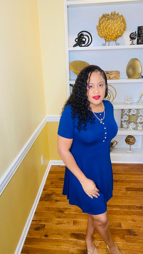 Button down dress (light navy)